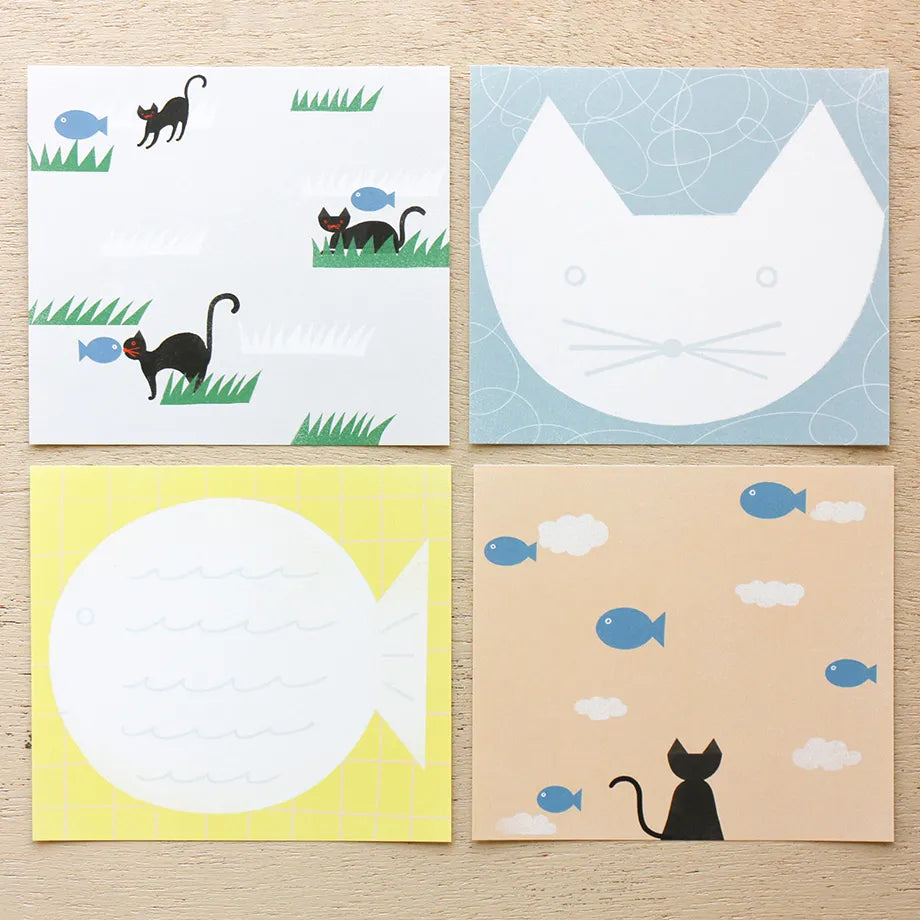 Nishi Shuku Block Memo Cat and Fish