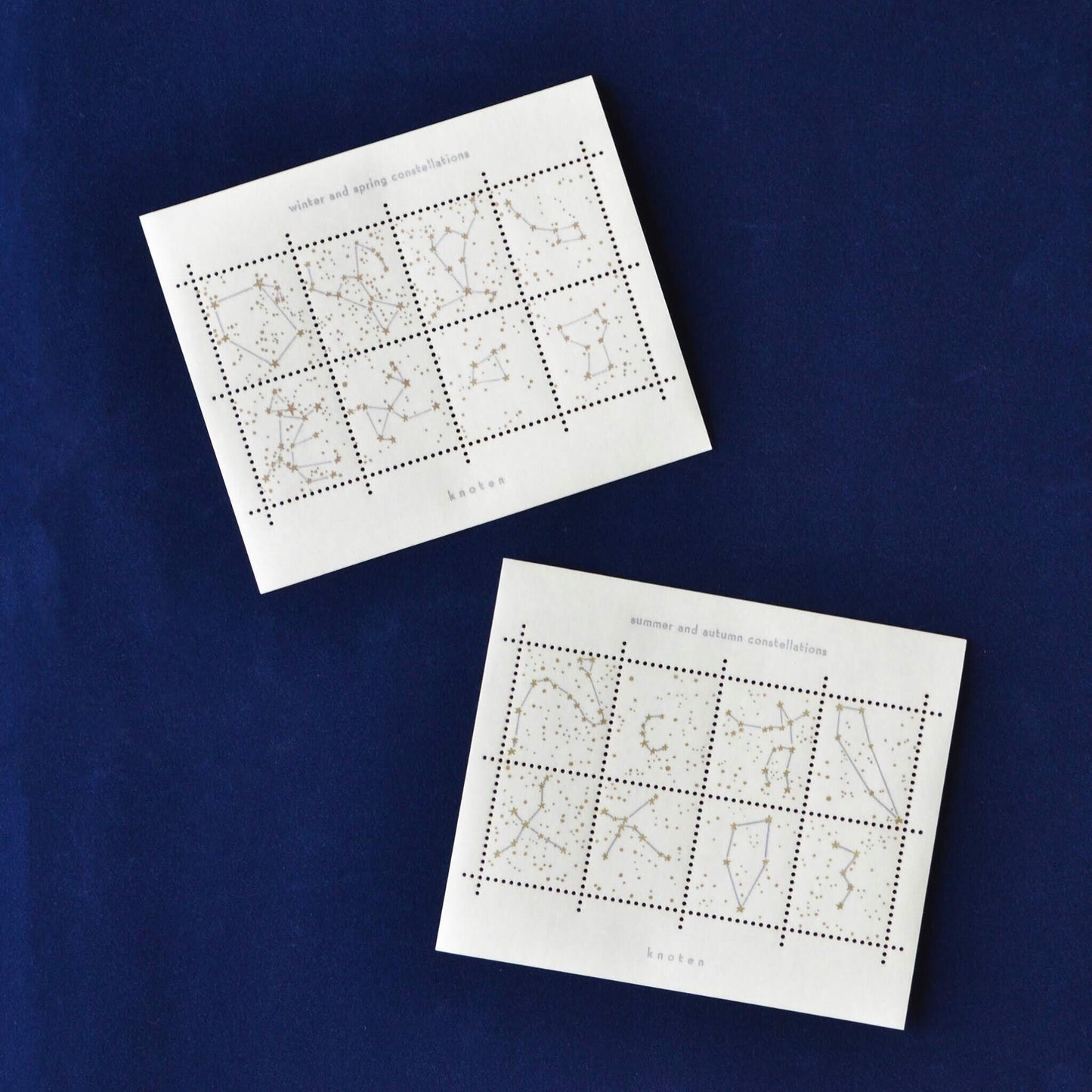 knoten letterpress Postage Stamp Sticker Winter and Spring Constellations