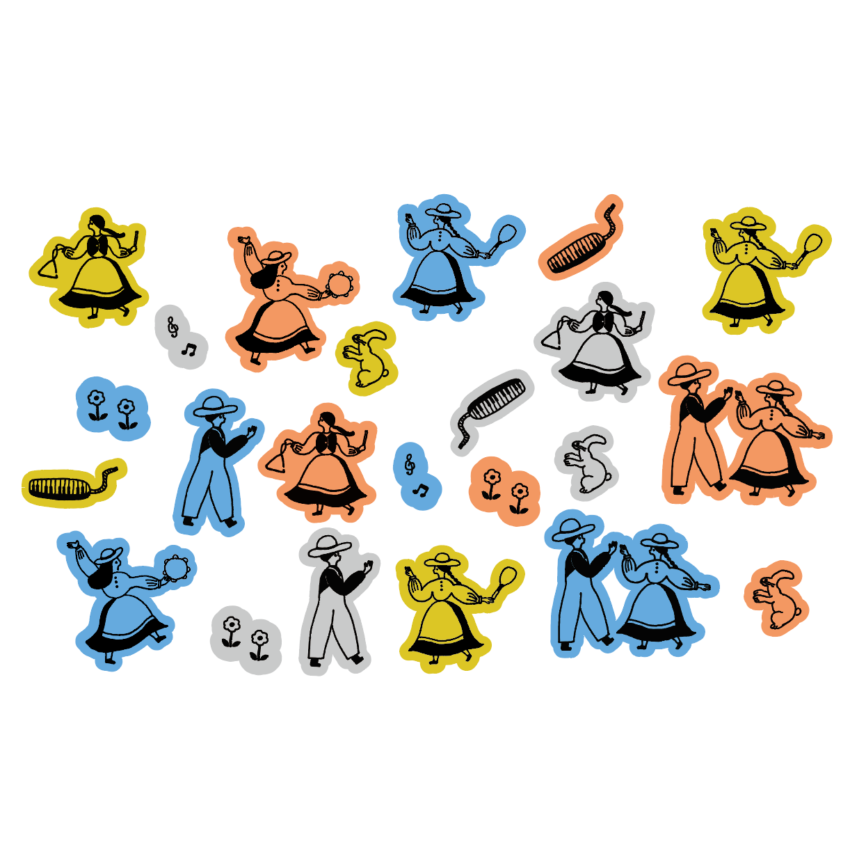 necktie × mizushima Flake Stickers Let's Dance!