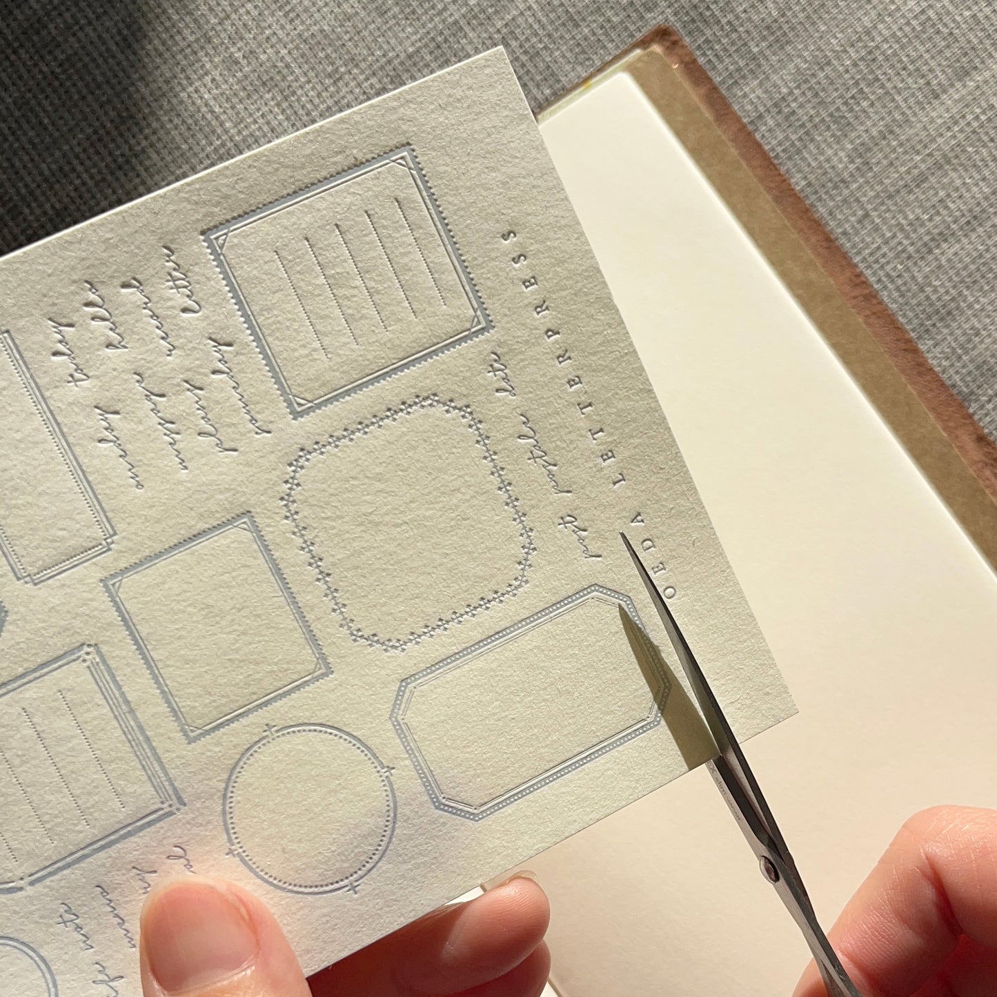 Letterpress Sticker Sheet  FRAME / Pale Blue