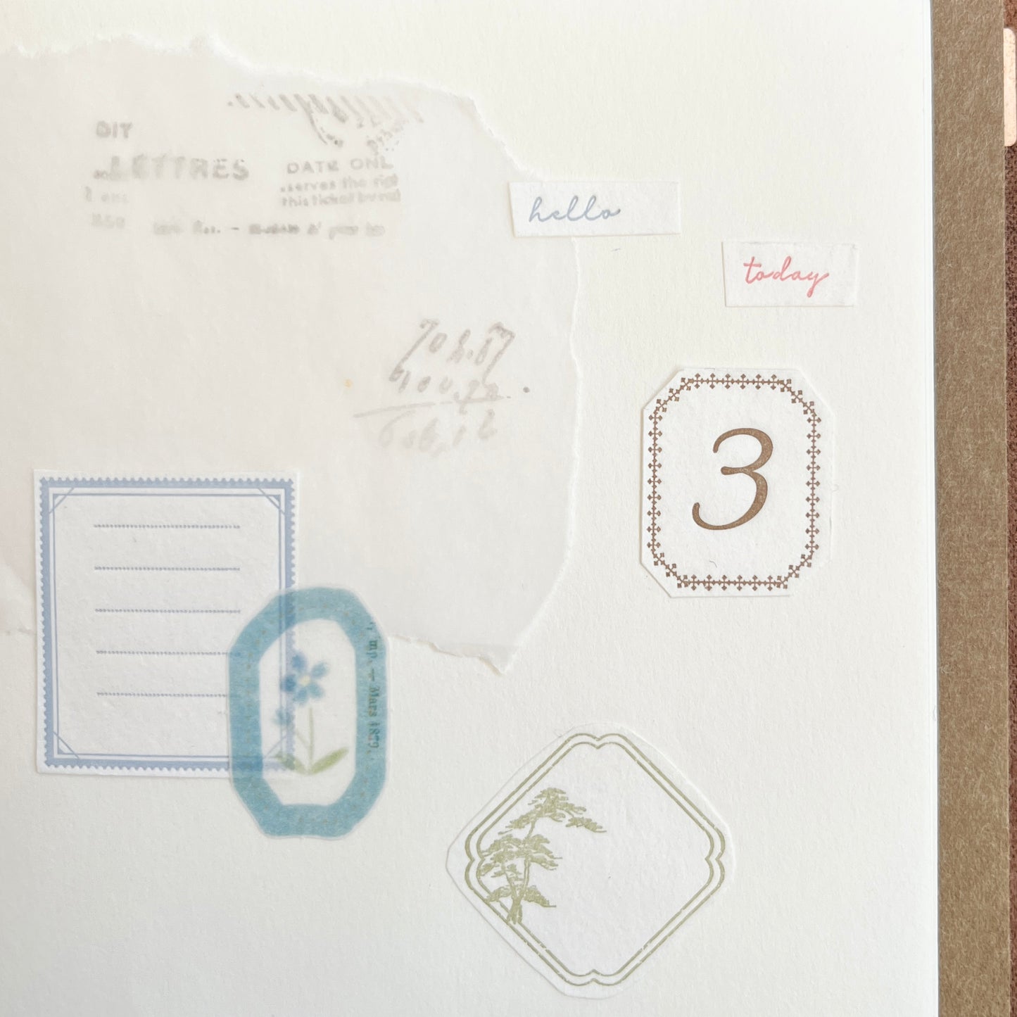 Letterpress Sticker Sheet  FRAME / Pale Blue