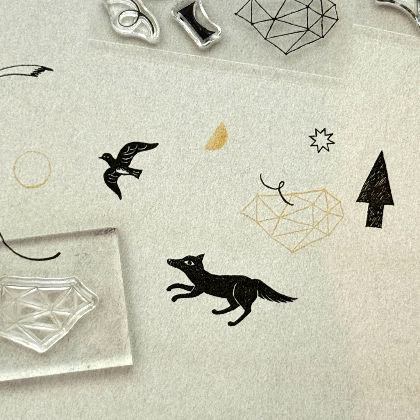 Nishi Shuku×mizushima JIZAI Clear Stamp BOX Motif set In the Night