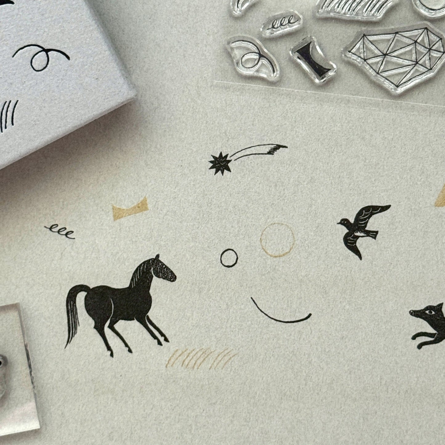 Nishi Shuku×mizushima JIZAI Clear Stamp BOX Motif set In the Night