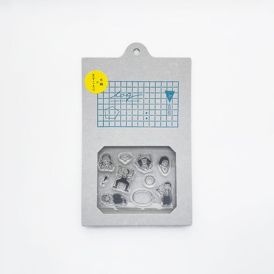 Masuko Eri x mizushima JIZAI Clear Stamp LOG Techo Moriage-tai Children