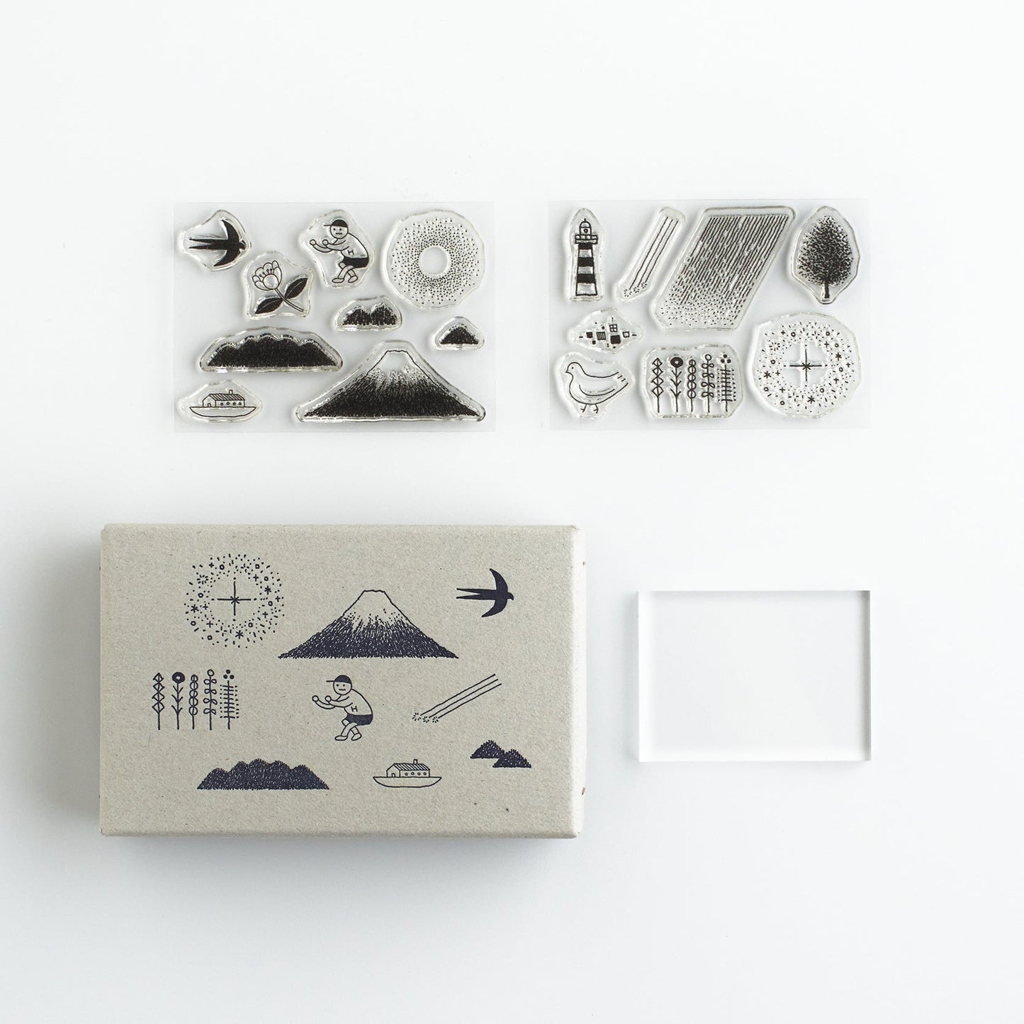 shunshun x mizushima JIZAI Clear Stamps BOX motif set JO-KEI