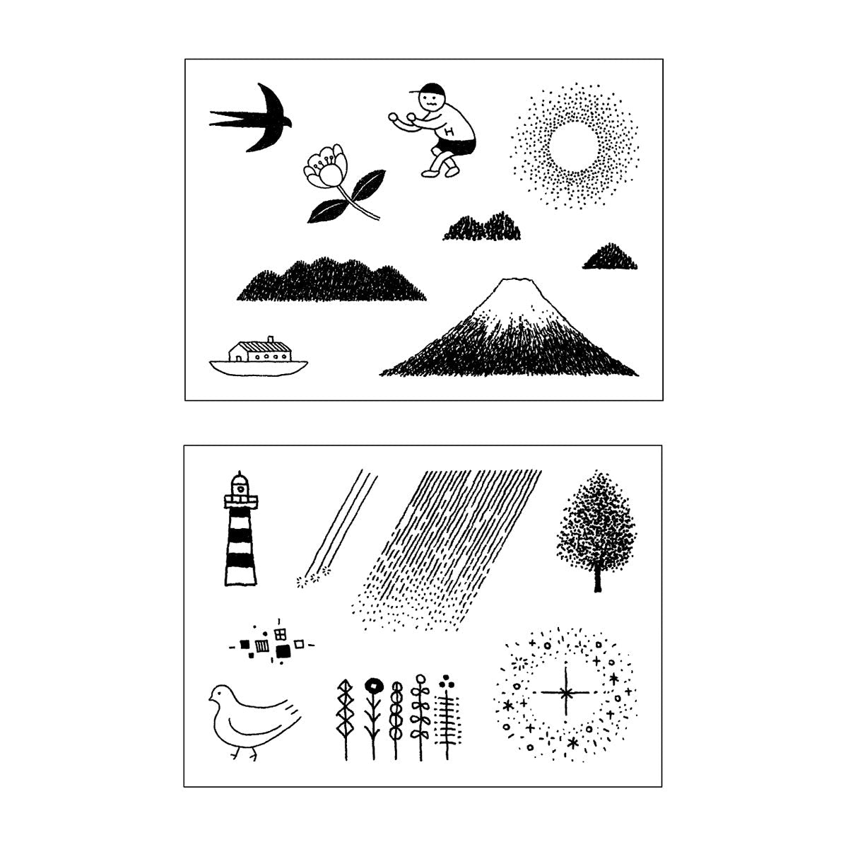 shunshun x mizushima JIZAI Clear Stamps BOX motif set JO-KEI