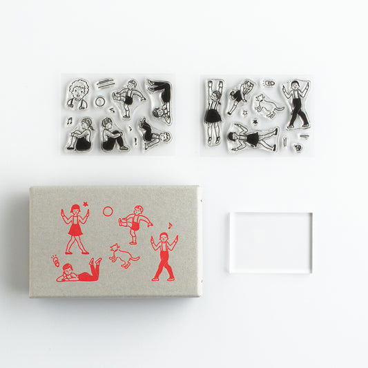 Masuko Eri × mizushima JIZAI Clear Stamp BOX Motif set Children