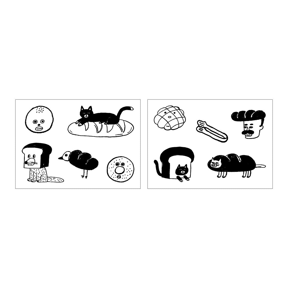 Keiko Shibata × mizushima JIZAI Clear Stamp BOX Motif set Bakery