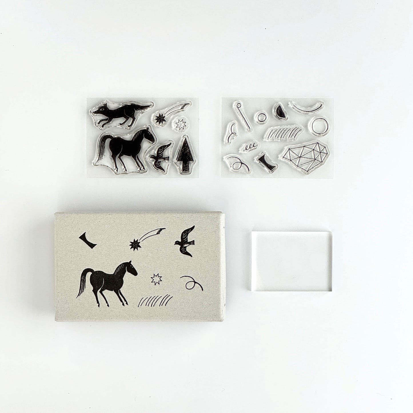 Nishi Shuku×mizushima JIZAI Clear Stamp BOX Motif set In the Night