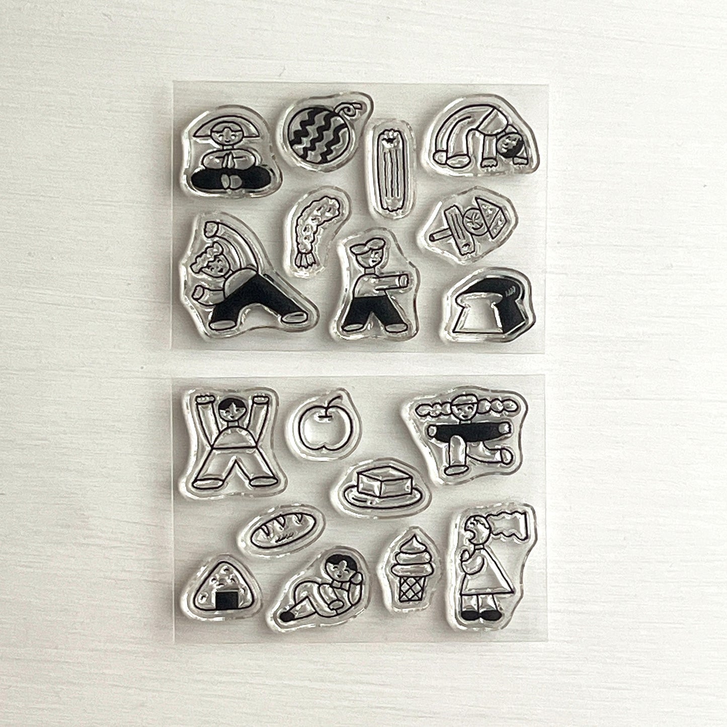 Tadashi Nishiwaki × mizushima JIZAI Clear Stamp BOX Motif set People and Food