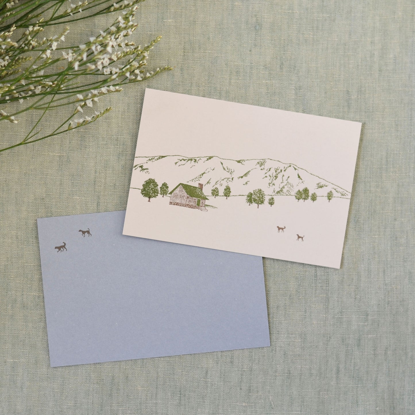 knoten letterpress Postcard Mountain Cabin