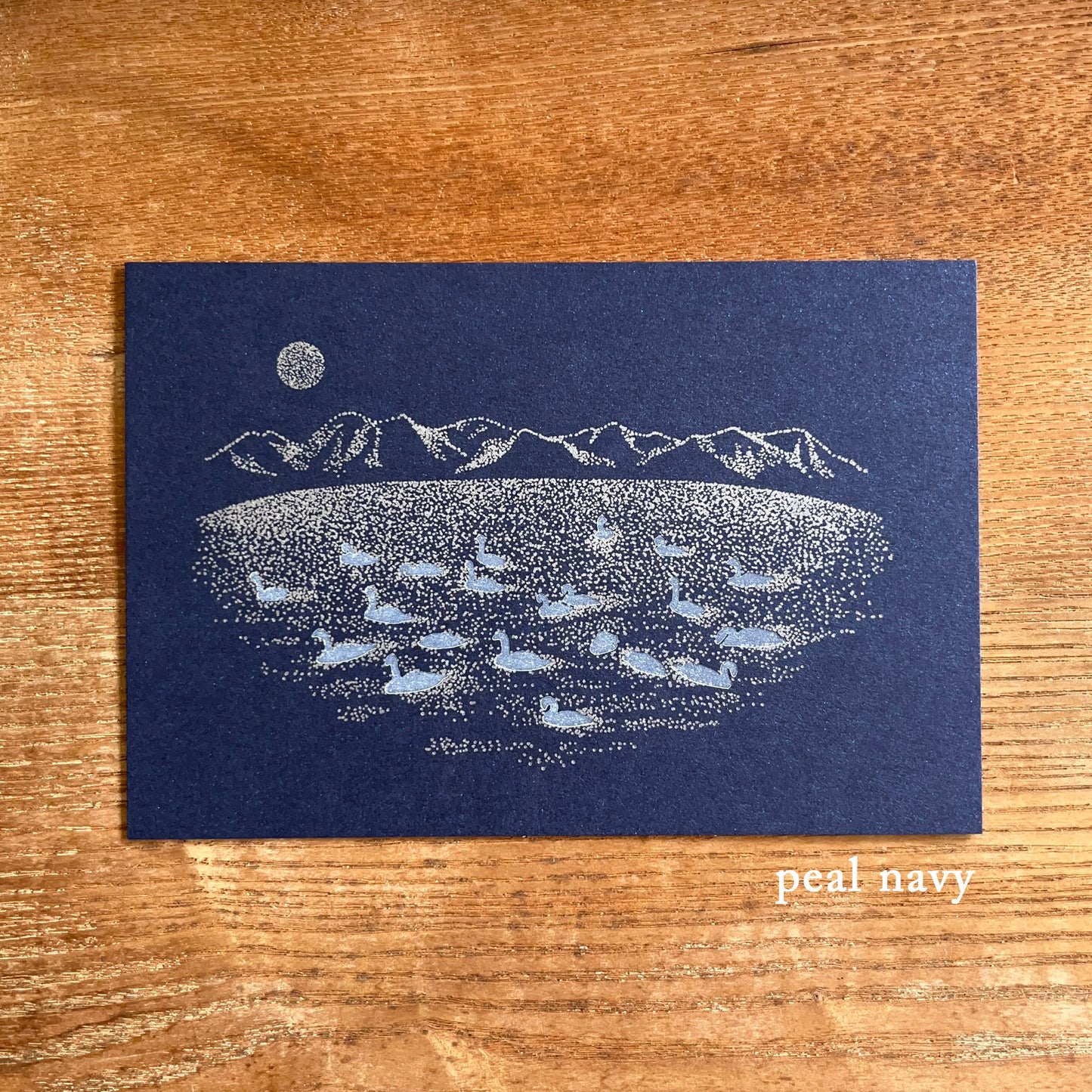 knoten letterpress Postcard Winter Lake