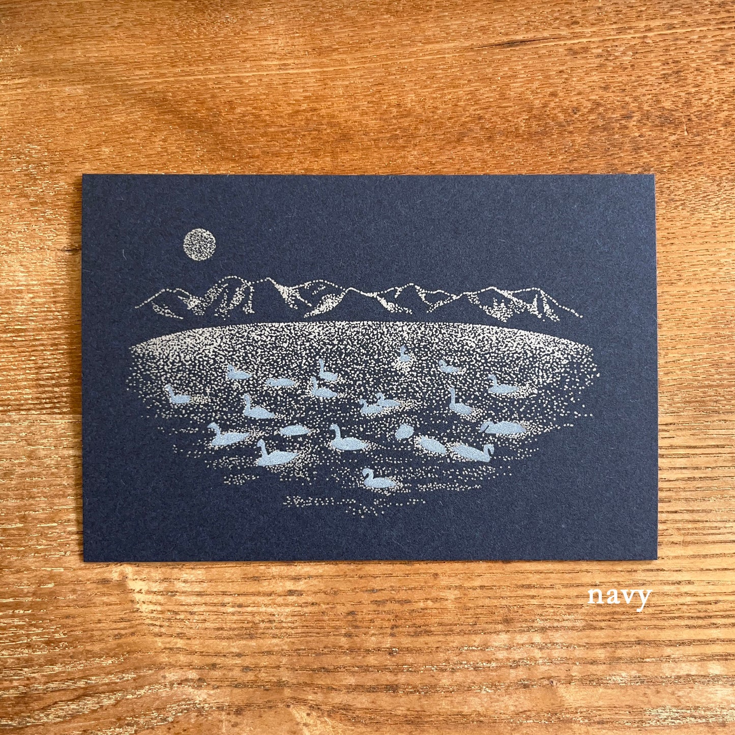 knoten letterpress Postcard Winter Lake