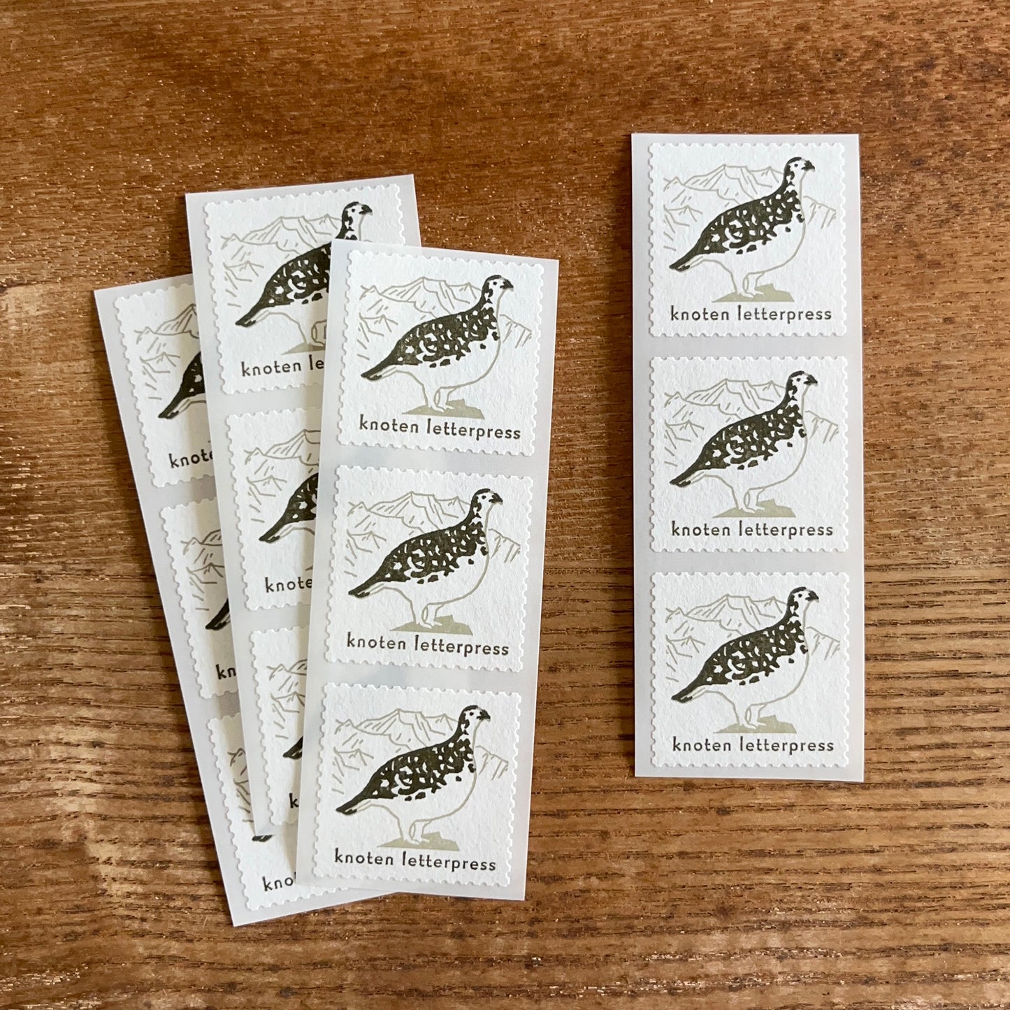 knoten letterpress Sealing Sticker Rock Ptarmiga