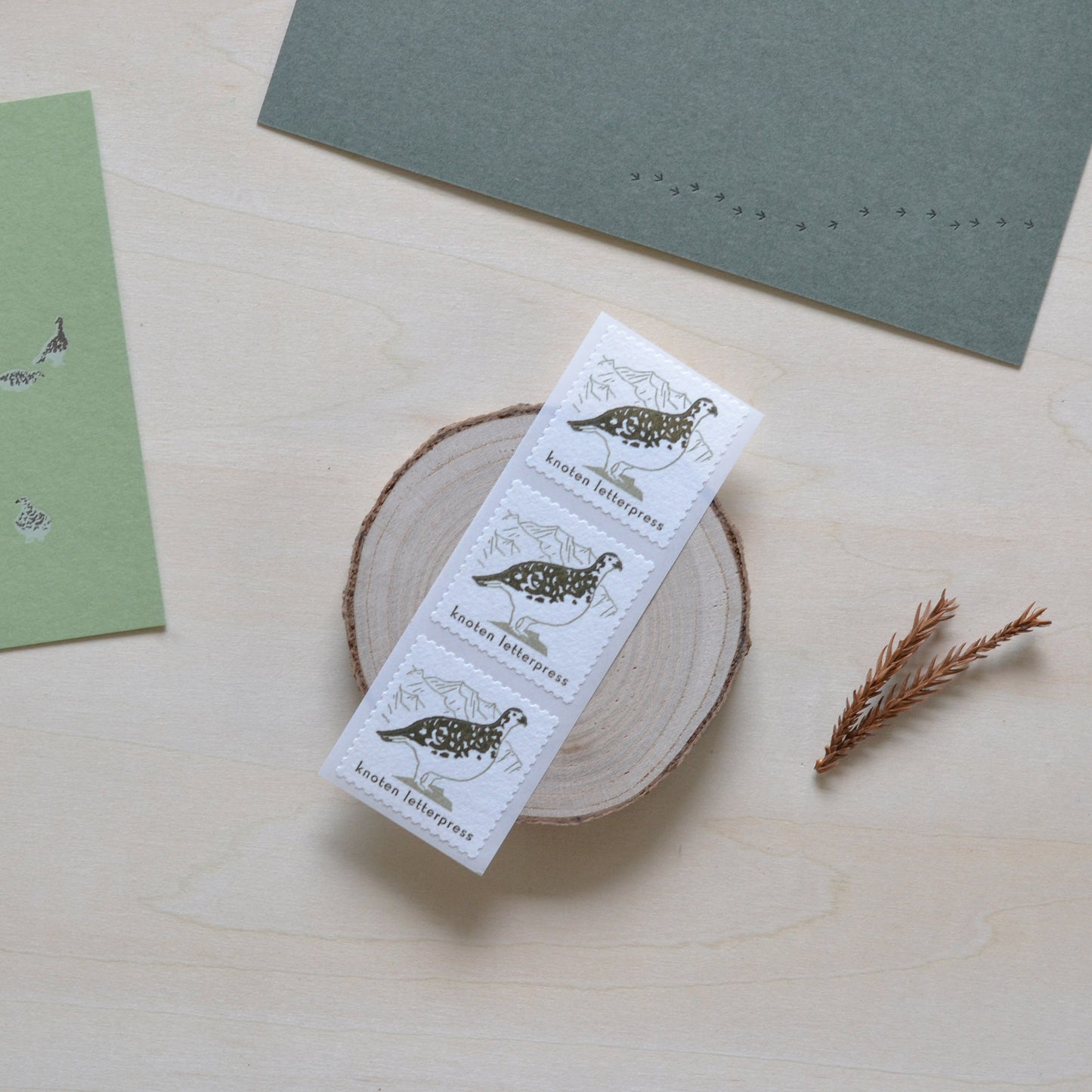 knoten letterpress Sealing Sticker Rock Ptarmiga