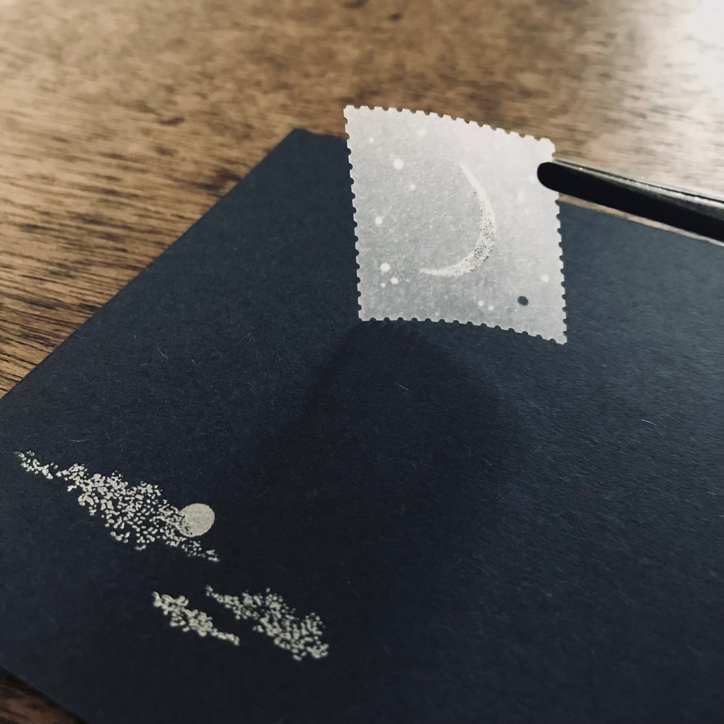 knoten letterpress Sealing Sticker Crescent Moon