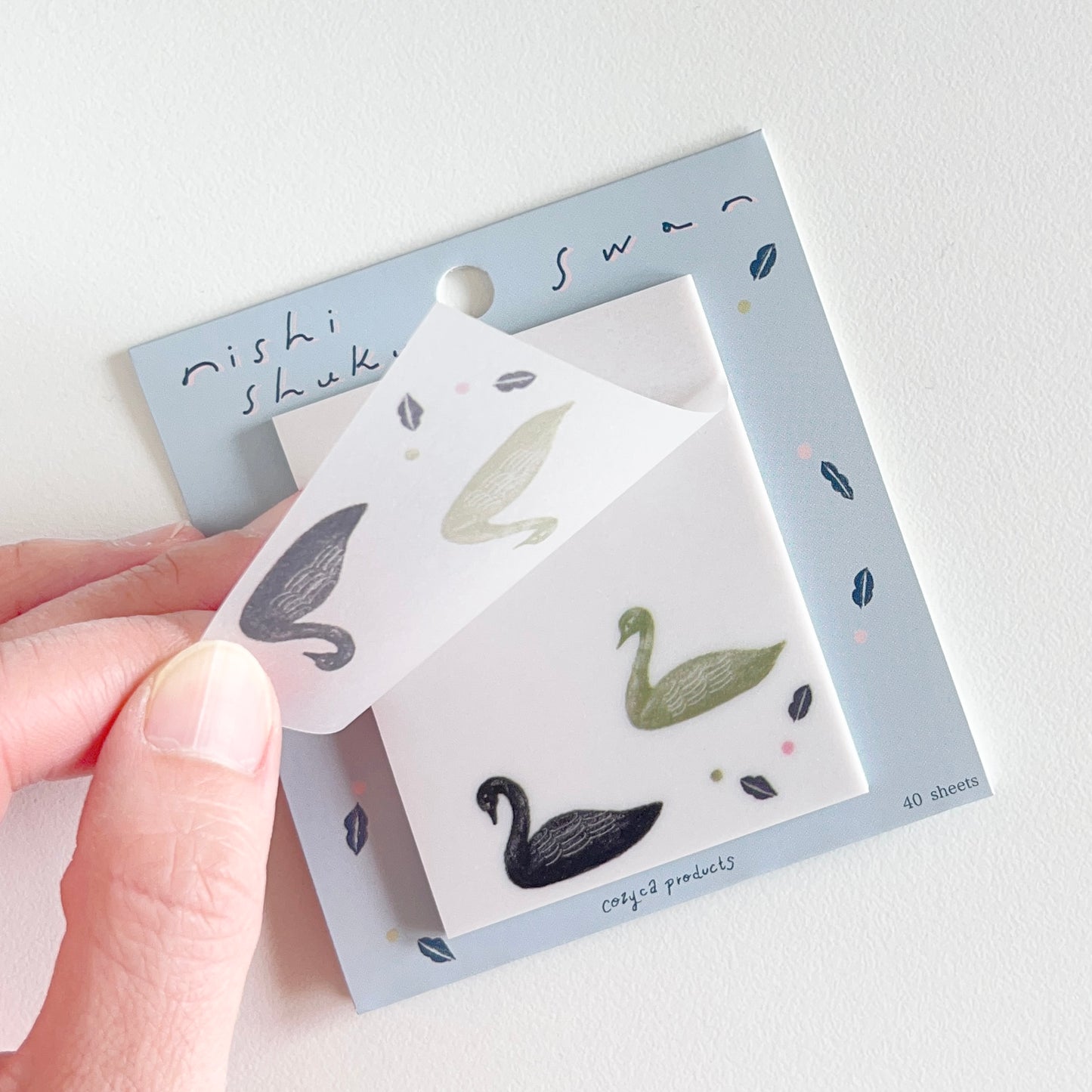 Nishi Shuku Tracing Paper Sticky Notes Swan