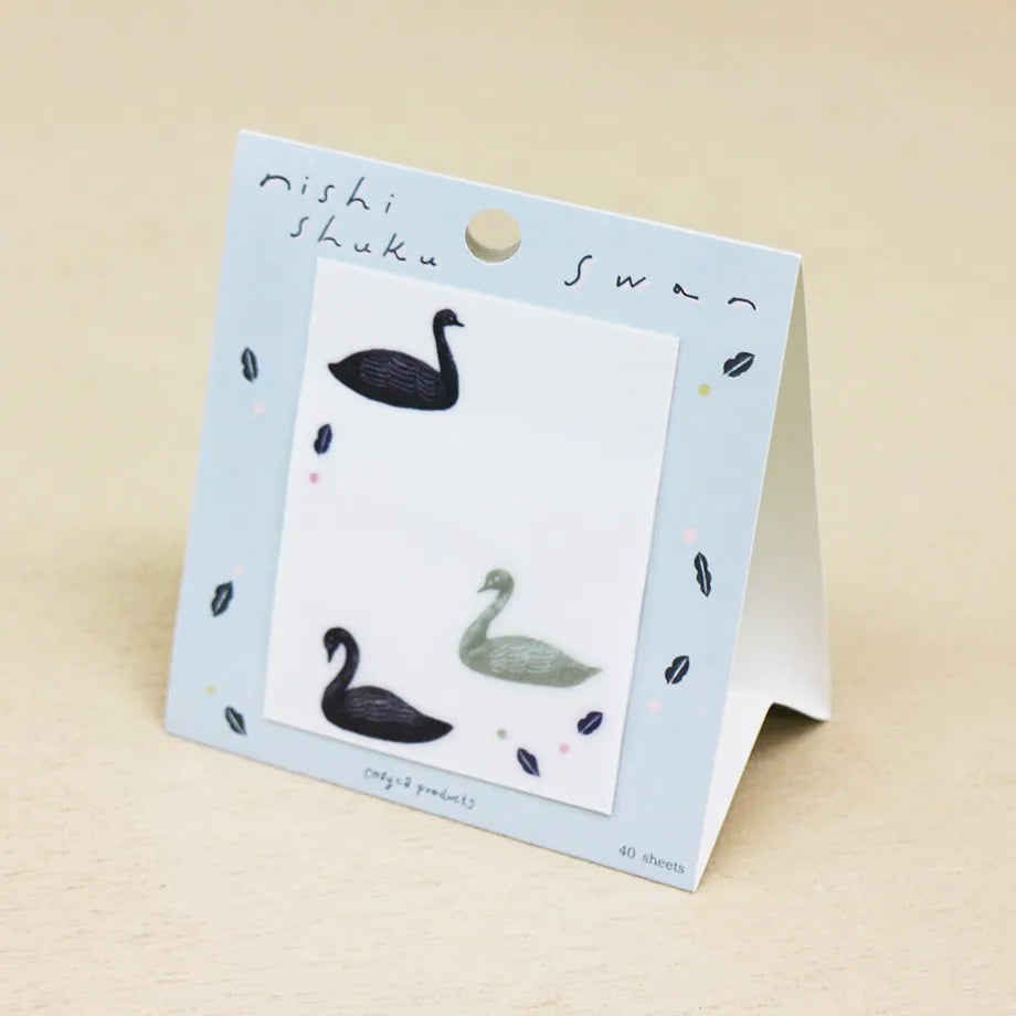 Nishi Shuku Tracing Paper Sticky Notes Swan