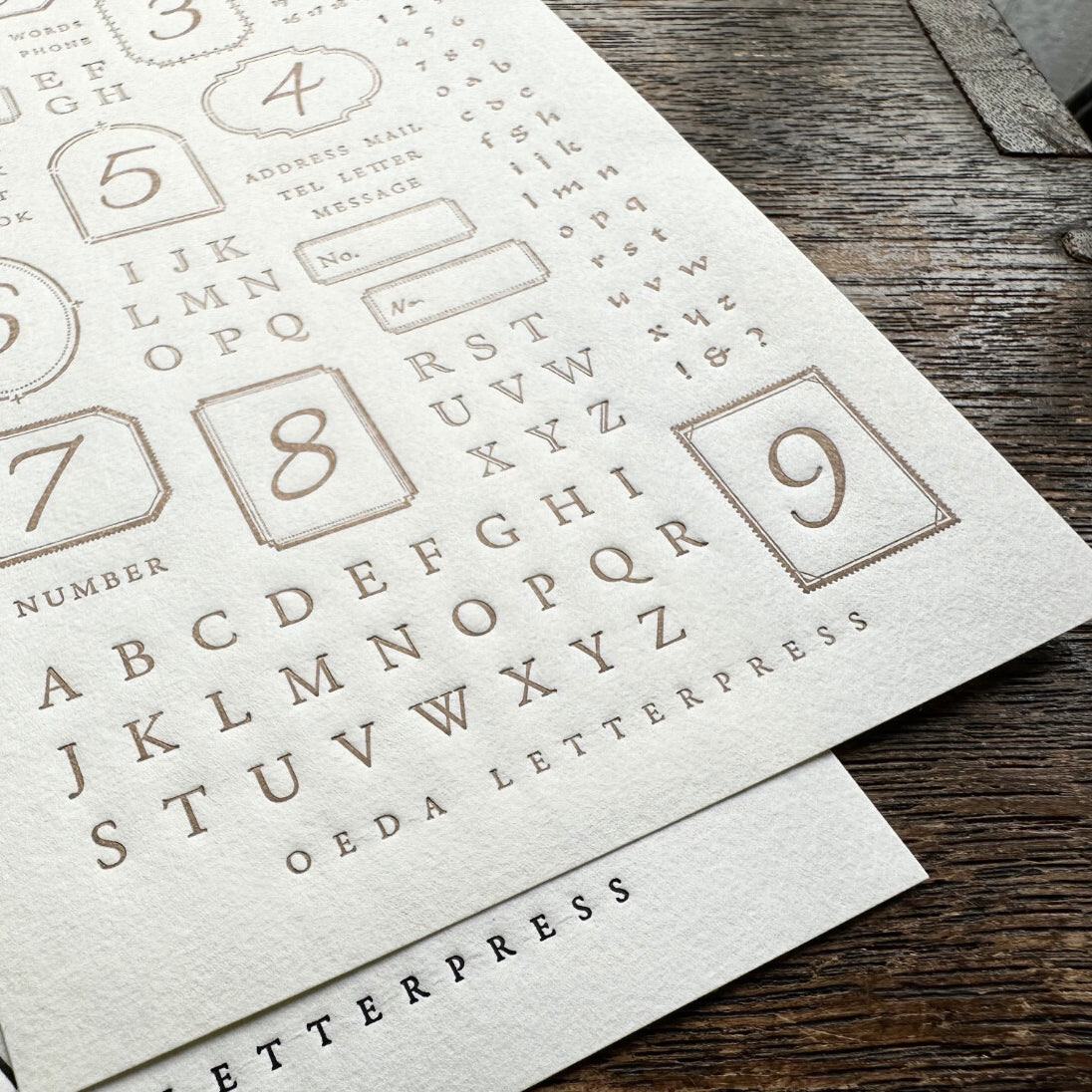 Letterpress Sticker Sheet  LETTER / Bronze