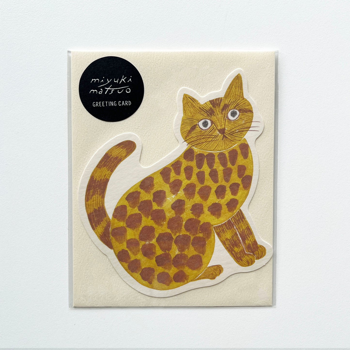 Mtsuo Miyuki Die-Cut Greeting Card CAT Rosette