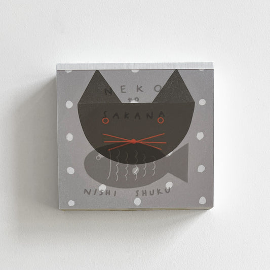 Nishi Shuku Block Memo Cat and Fish