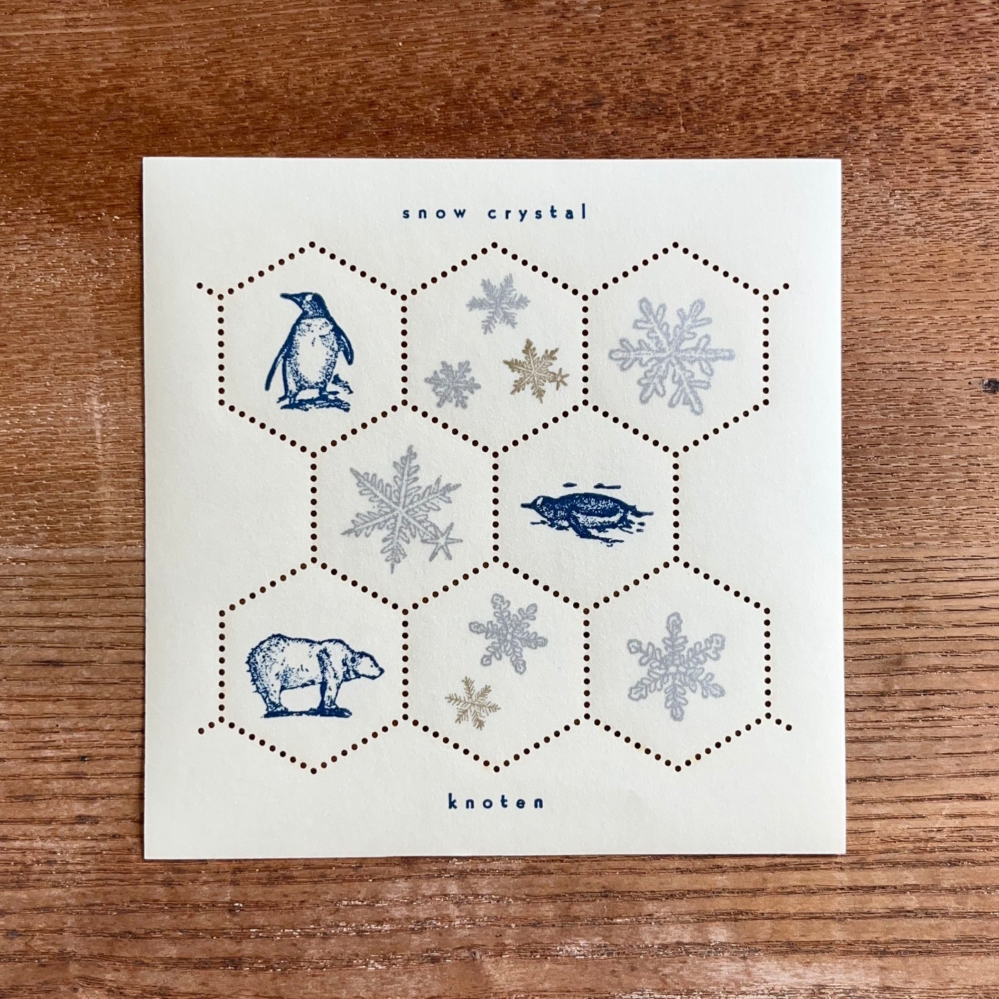 knoten letterpress Postage Stamp Sticker - Snow Crystal