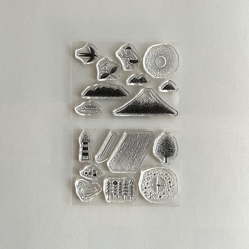 shunshun x mizushima JIZAI Clear Stamps BOX motif set JO-KEI