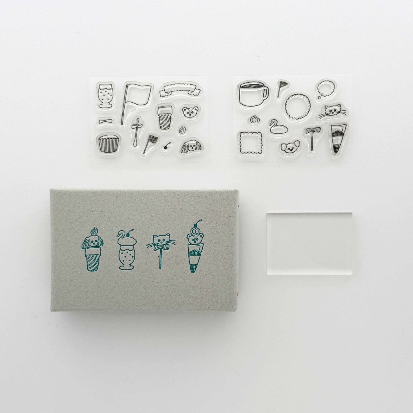 Tobimatsu Shoichiro × mizushima JIZAI Clear Stamp BOX Motif set Topping Animals