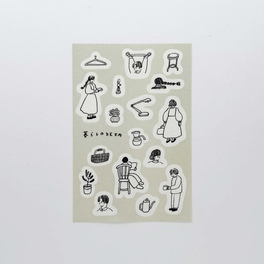 Tobimatsu Shoichiro × mizushima Tracing Paper Sticker Motifs of Daily Life