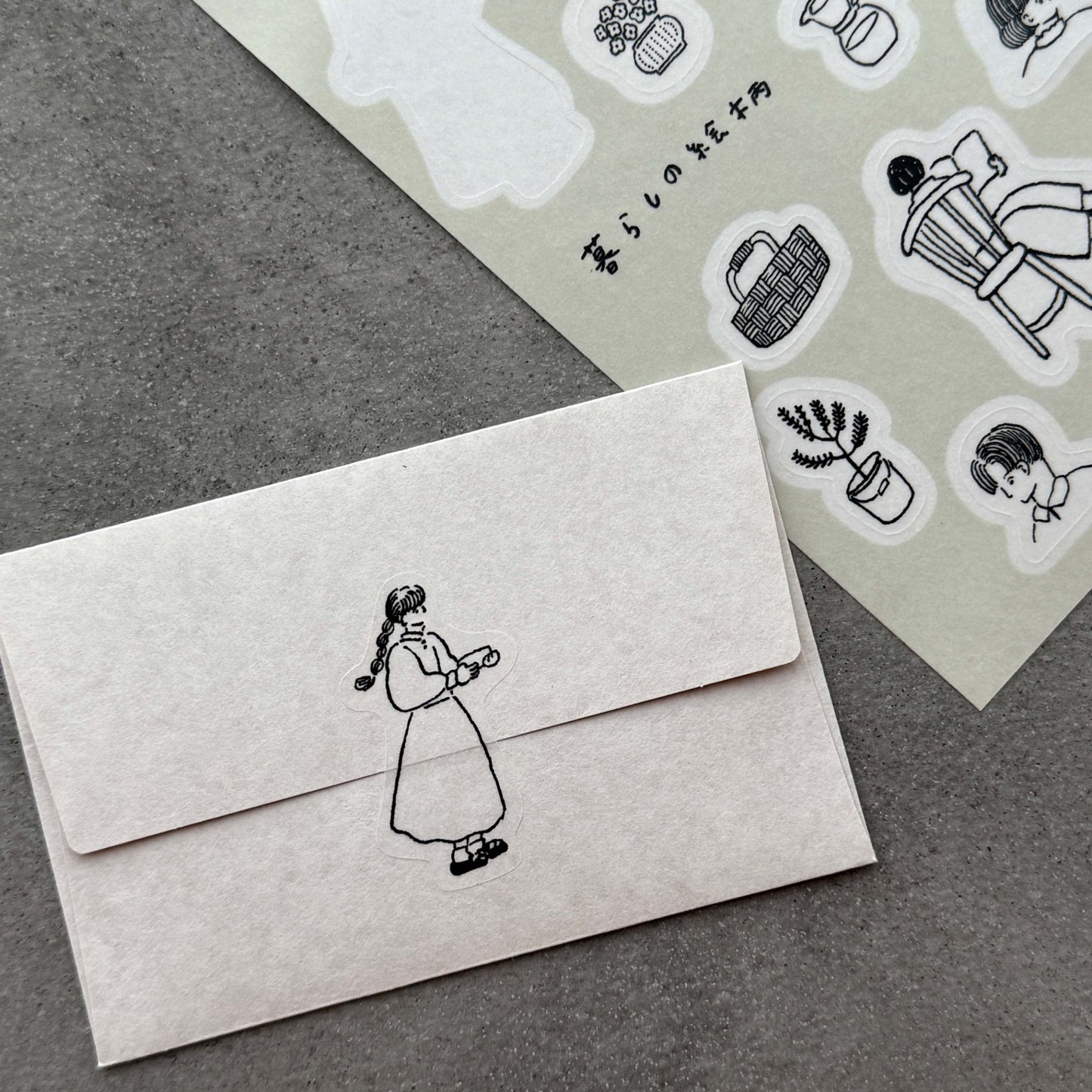 Tobimatsu Shoichiro × mizushima Tracing Paper Sticker Motifs of Daily Life