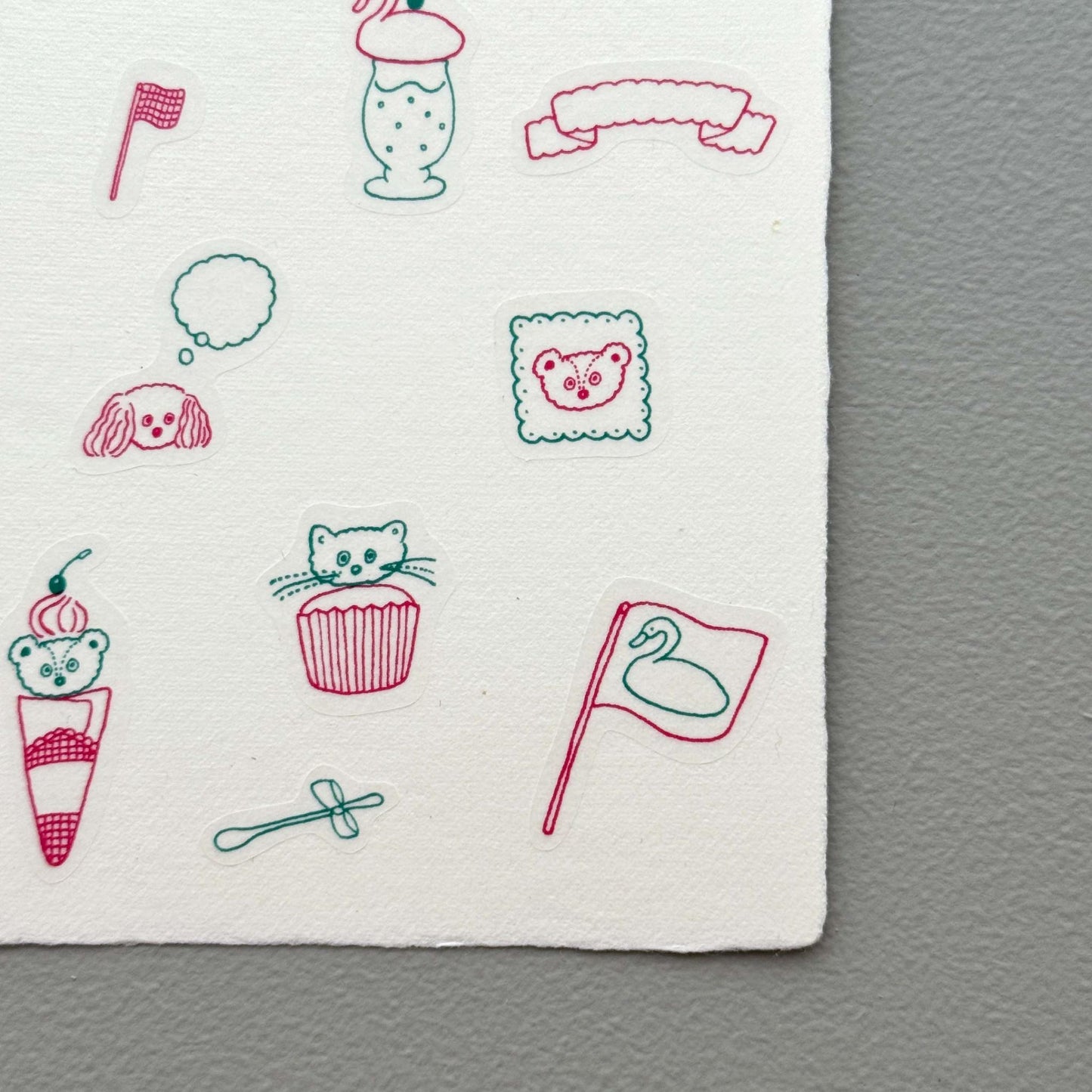 Tobimatsu Shoichiro × mizushima Tracing Paper Sticker Topping Animals