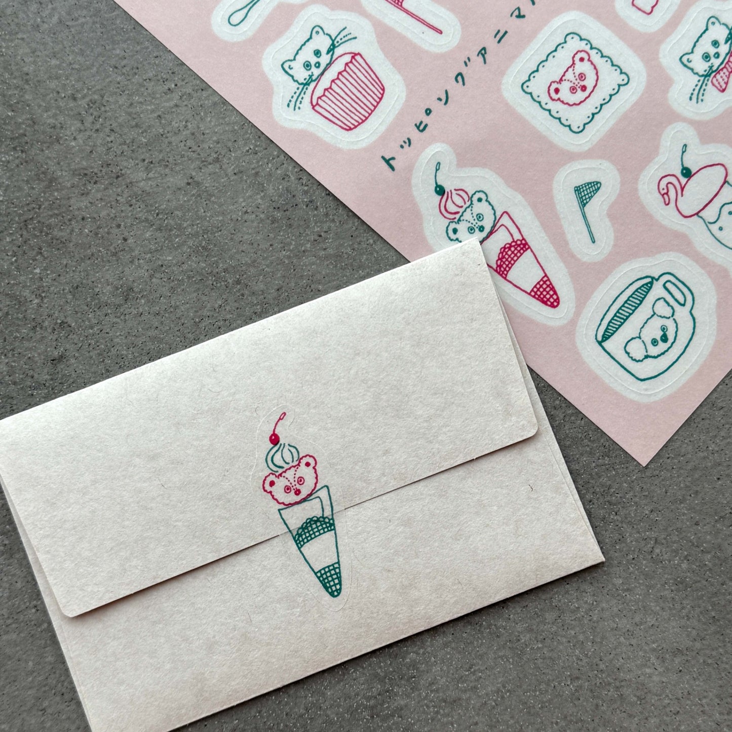 Tobimatsu Shoichiro × mizushima Tracing Paper Sticker Topping Animals