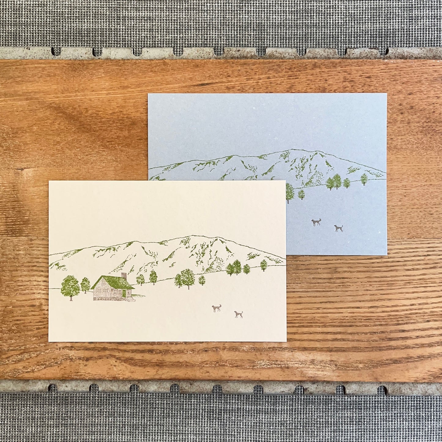 knoten letterpress Postcard Mountain Cabin