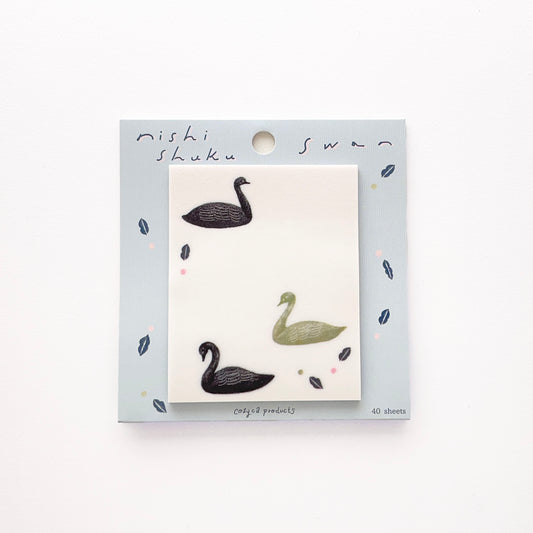Nishi Shuku Tracing Paper Sticky Notes Swan