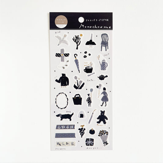 SAIEN × Miki Tamura Chigiri-e Masking Stickers Monochrome