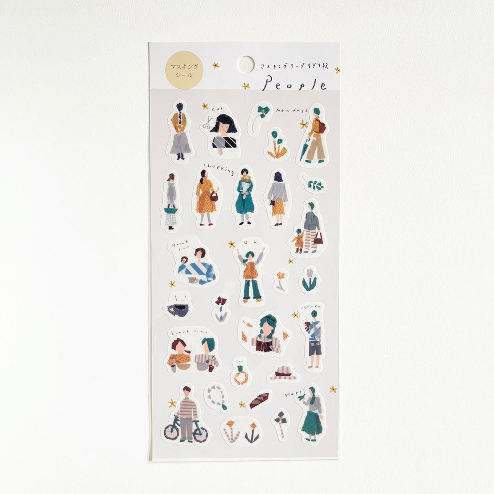 Pantomime Stickers SAIEN × Miki Tamura Chigiri-e Masking Stickers Masking Stickers People ...